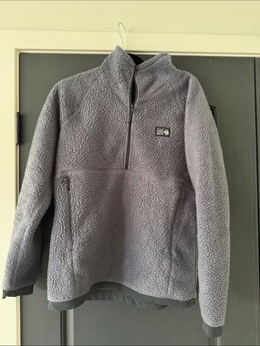 Mountain Hardwear Gray Sherpa Fleece Pullover Jacket